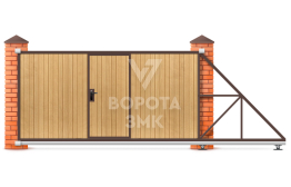 Откатные ворота механические 7 метров 7000×1900 ЗМК-8066